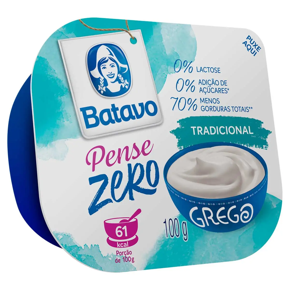 Iogurte Grego Tradicional Zero Lactose Batavo Pense Zero Pote 100g