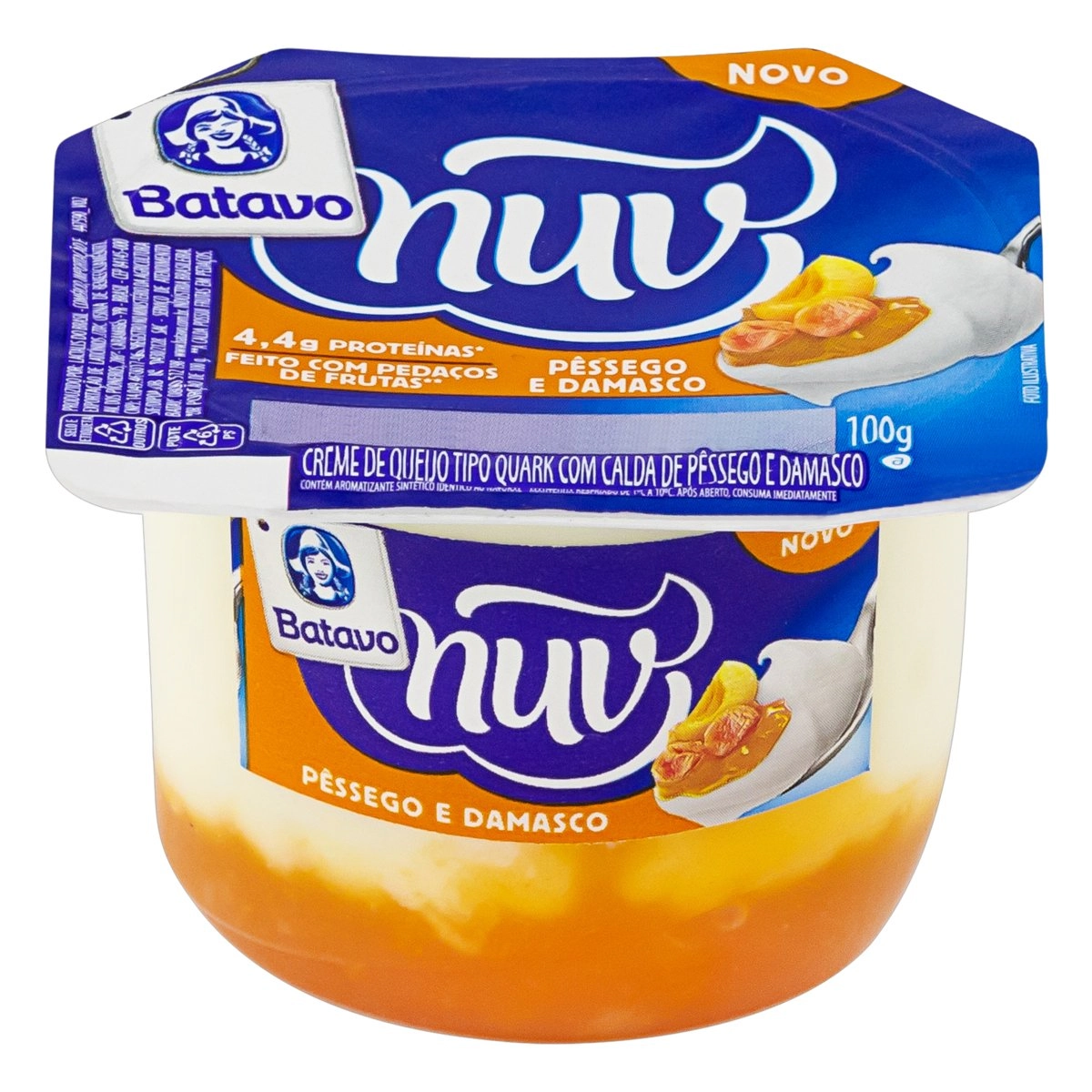 Creme de Queijo Quark Pêssego e Damasco Batavo Nuv Pote 100g