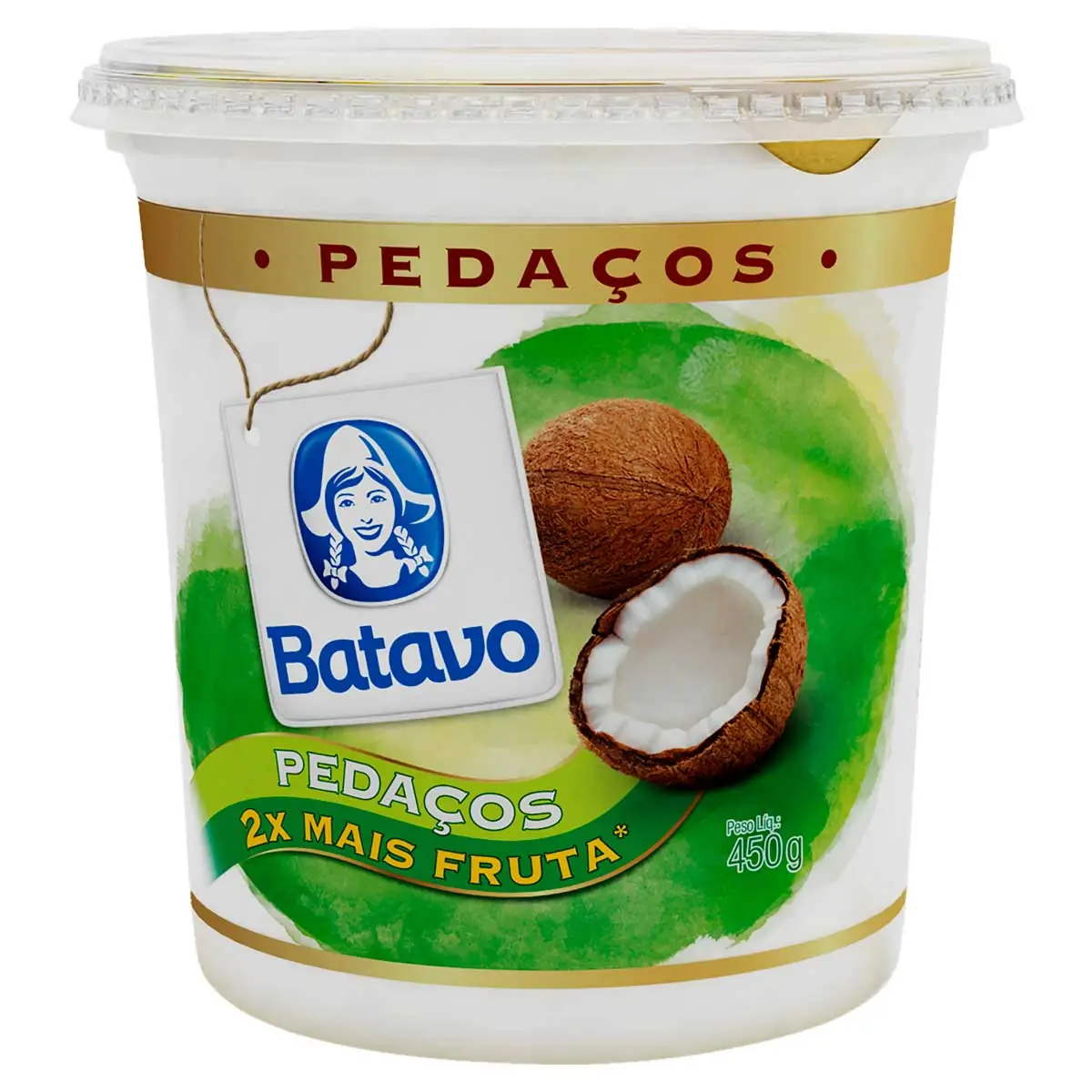 Iogurte Integral Coco Batavo Pedaços 450g