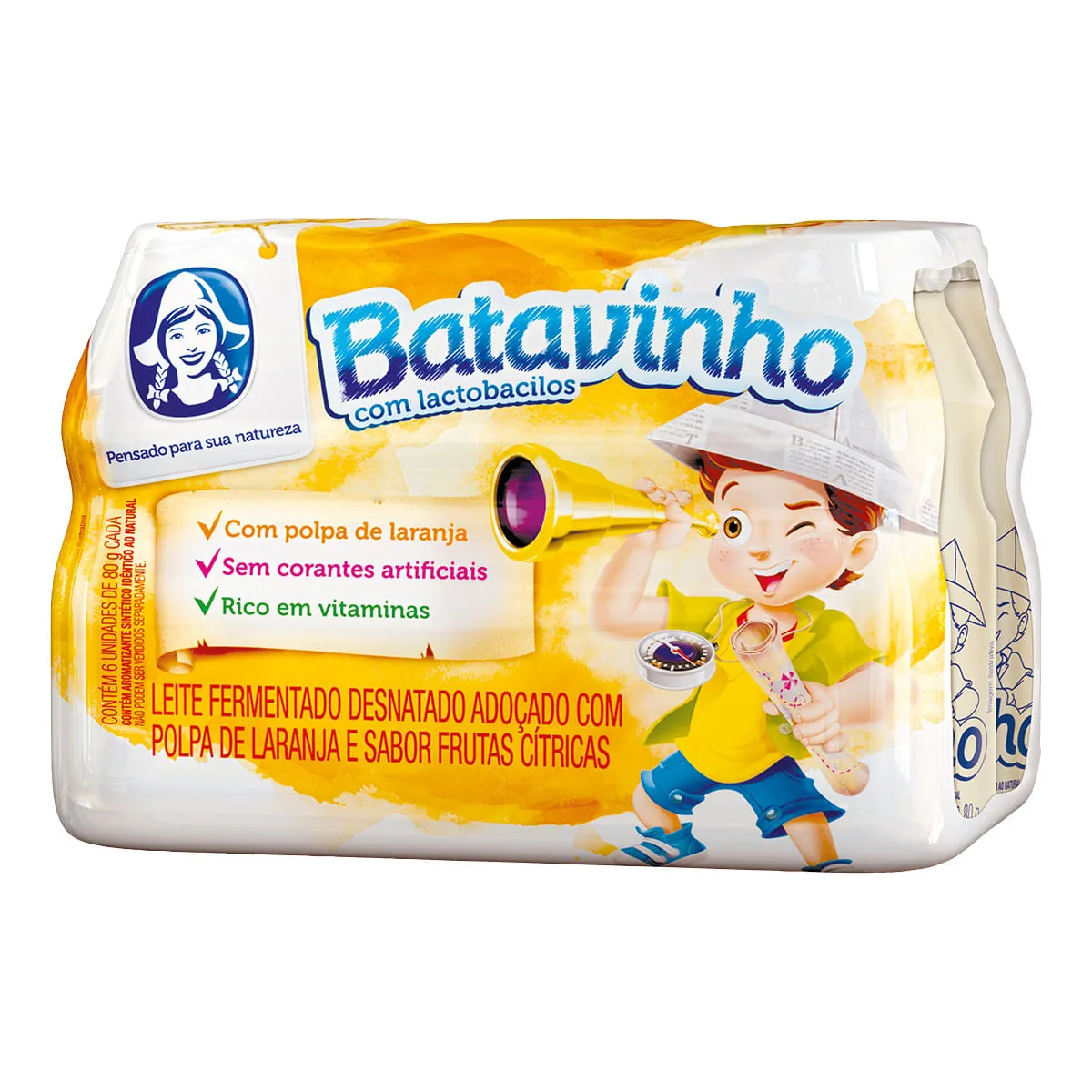 Leite Fermentado Desnatado com Preparado de Laranja Paw Patrol Elegê 75g
