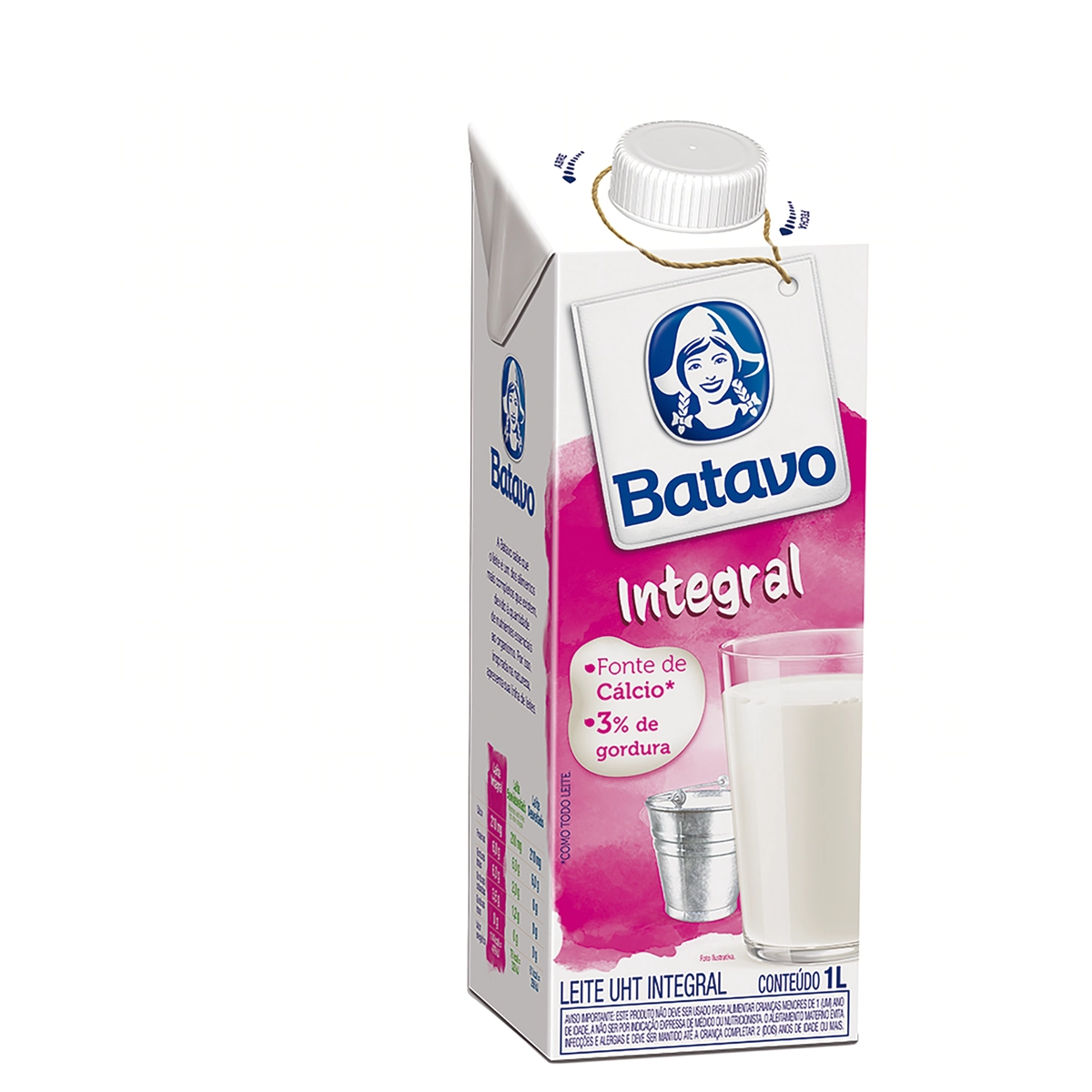 Leite Uht Integral Batavo Caixa Com Tampa 1l