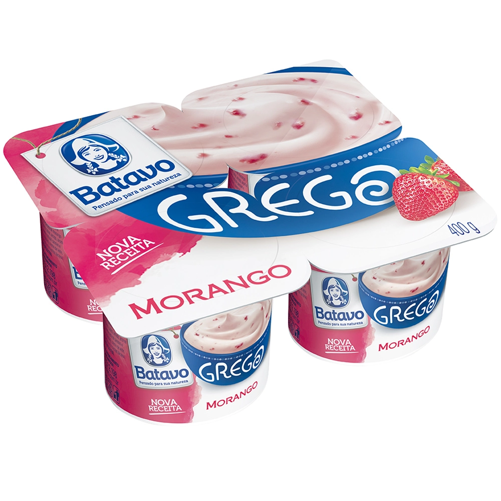 Iogurte Batavo Grego Morango