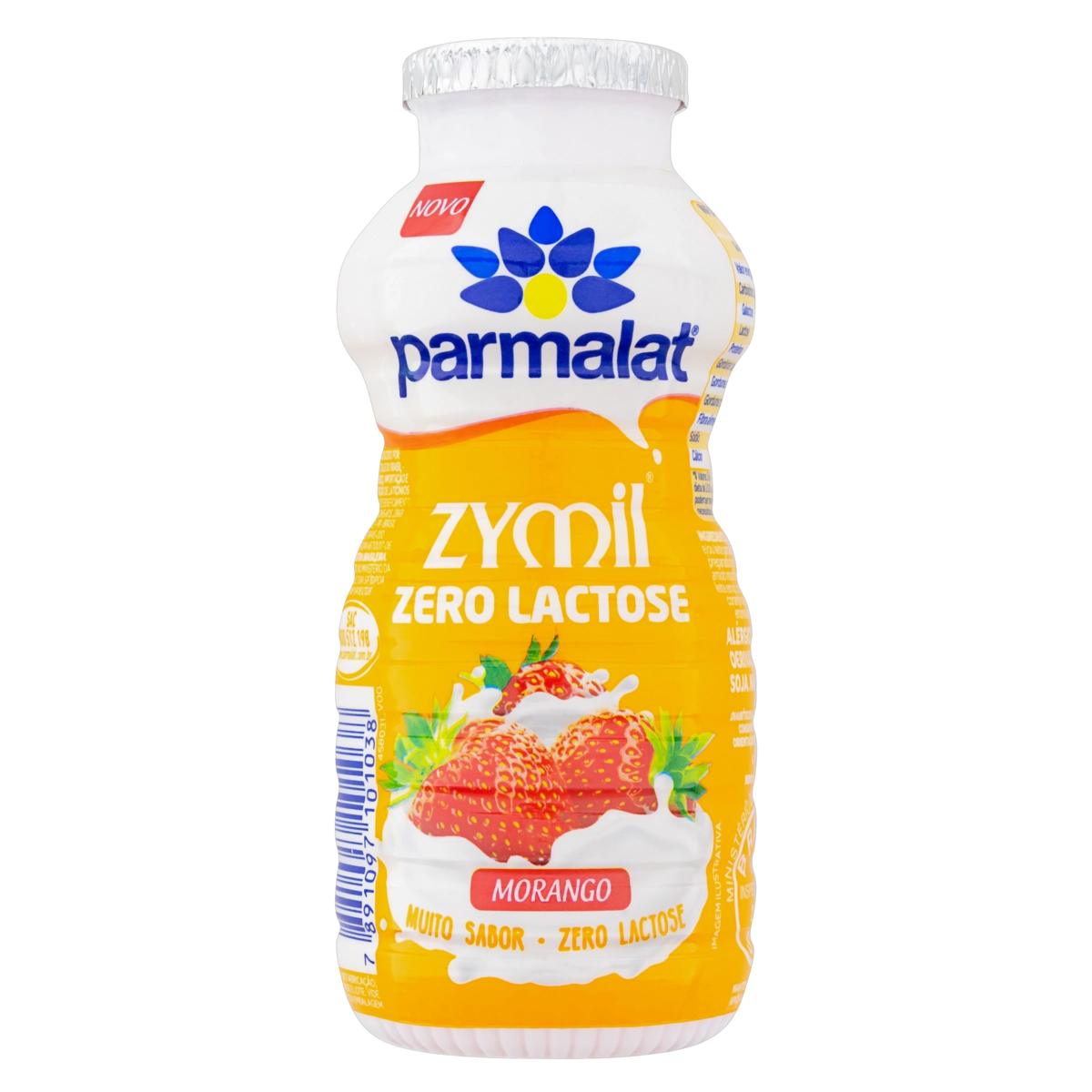 Bebida Láctea Fermentada Morango Zero Lactose Parmalat Zymil Frasco 170g