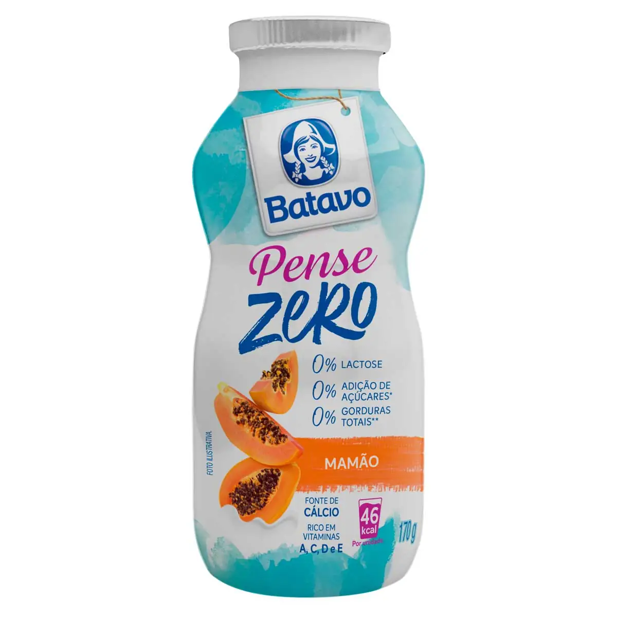 Bebida Láctea Fermentada Mamão Batavo Pense Zero 170 g