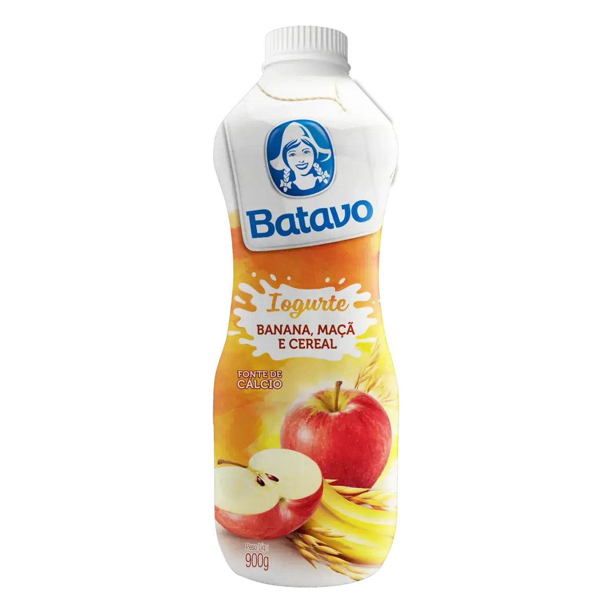 Iogurte Parcialmente Desnatado Banana, Maçã e Cereal Batavo Garrafa 900g