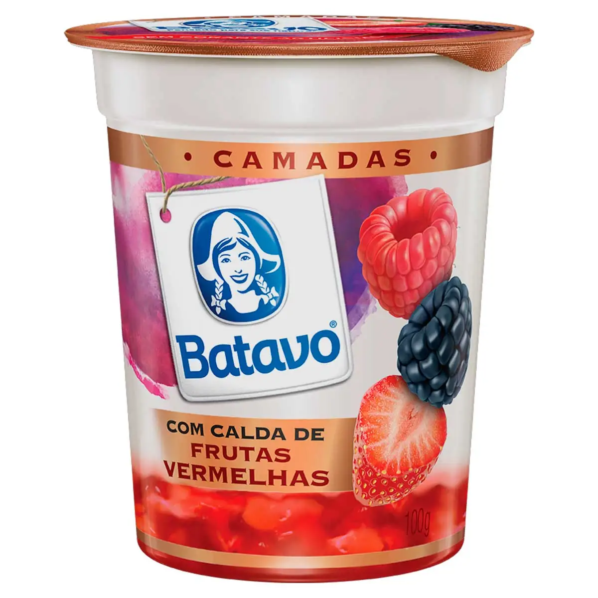 Iogurte Parcialmente Desnatado Calda Frutas Vermelhas Batavo Camadas Copo 100 g