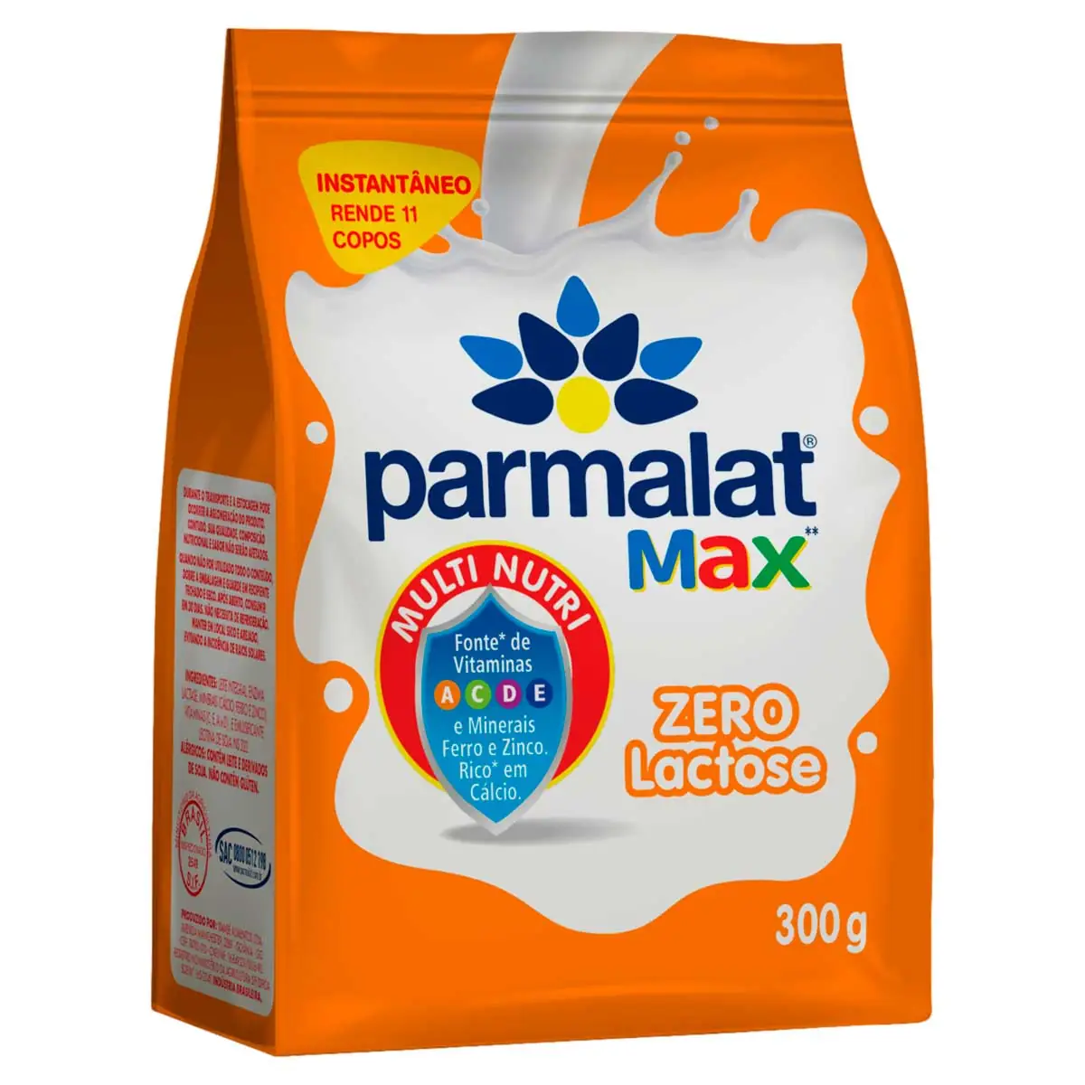 Leite em Pó Instantâneo Zero Lactose Parmalat Max 300g