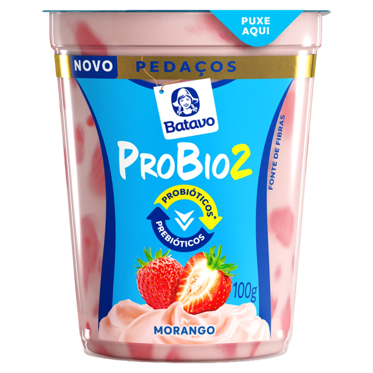 Iogurte Integral Morango Batavo Probio2 Pote 100g
