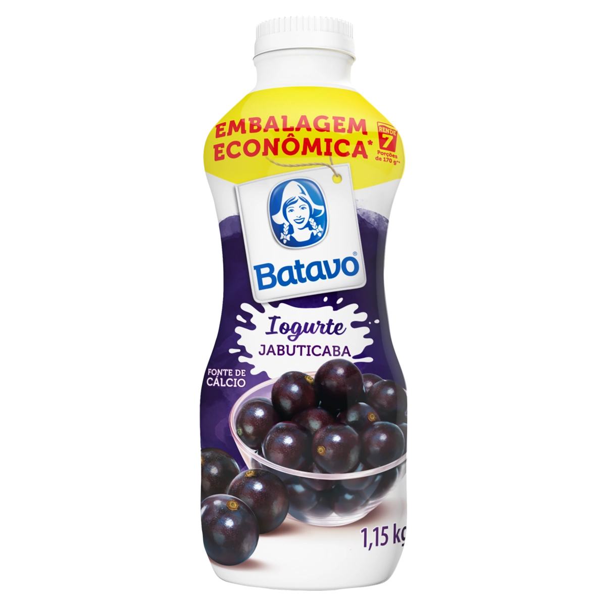 Iogurte Parcialmente Desnatado Jabuticaba Batavo Garrafa 1,15kg Embalagem Econômica