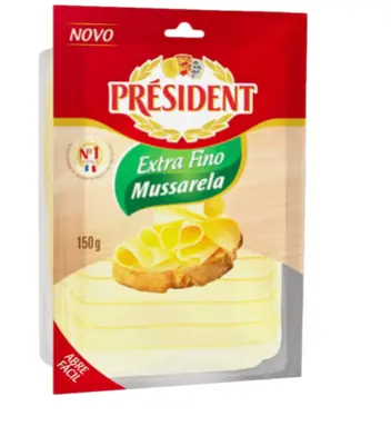 Queijo Mussarela Fatiado Extra Fino Président 150g
