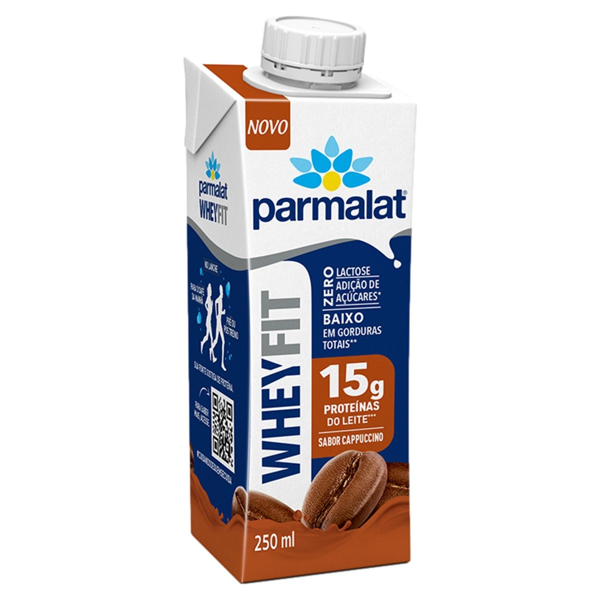 Bebida Láctea Uht Cappuccino Zero Lactose Parmalat Wheyfit Caixa 250ml