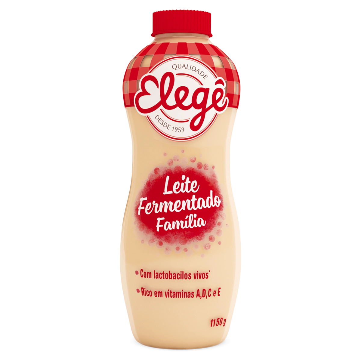 Leite Fermentado Desnatado Elegê Garrafa 1150g Tamanho Família
