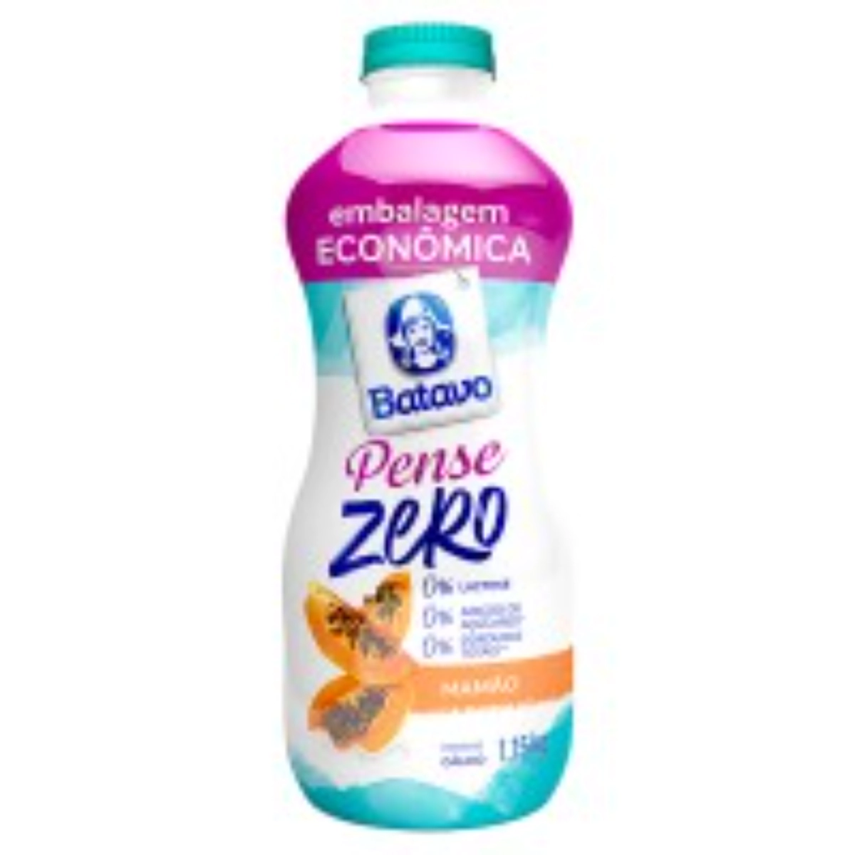 Iogurte Desnatado Mamão Zero Lactose Batavo Pense Zero Garrafa 1,15kg Embalagem Econômica