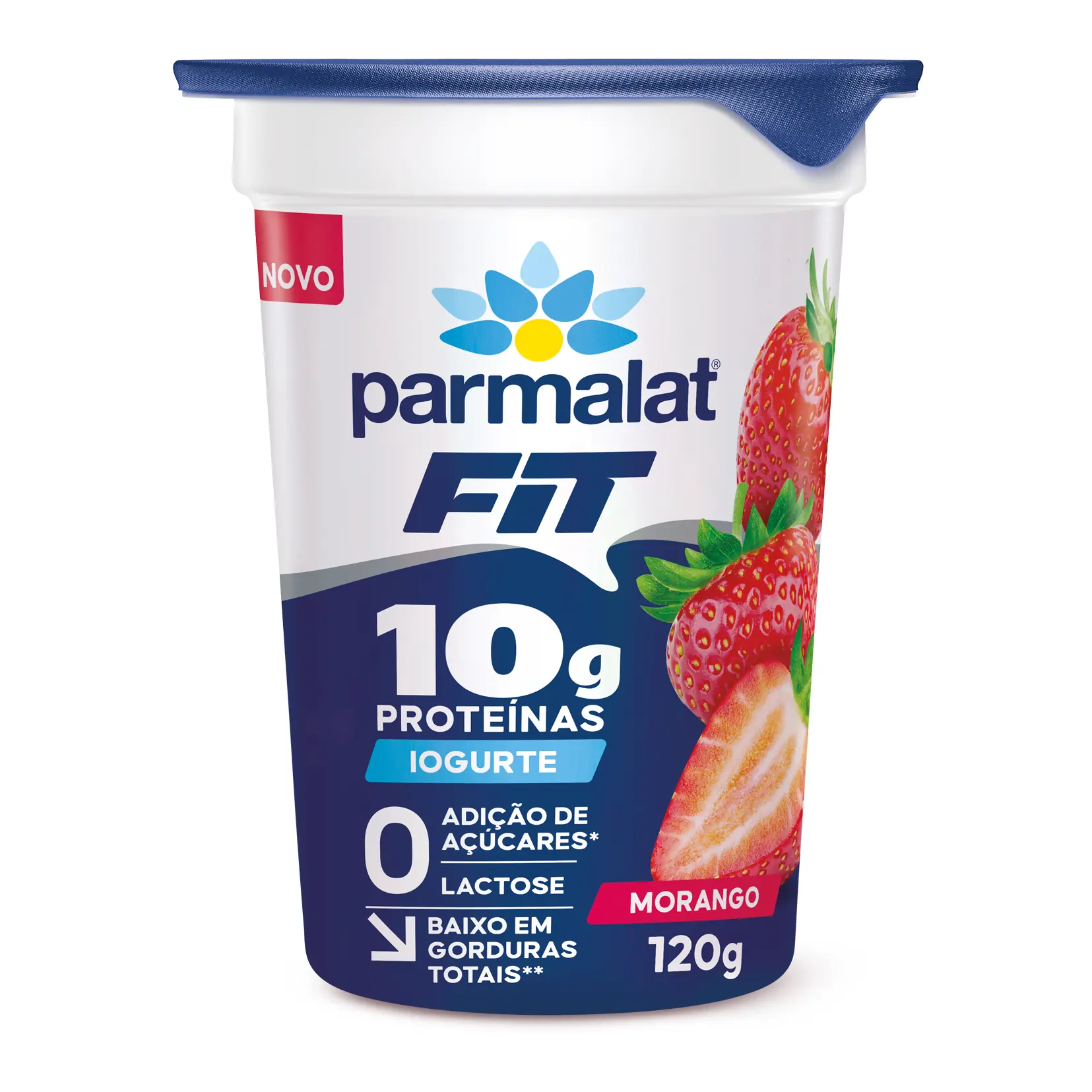 Iogurte Semidesnatado Morango Zero Lactose Parmalat Fit Copo 120g