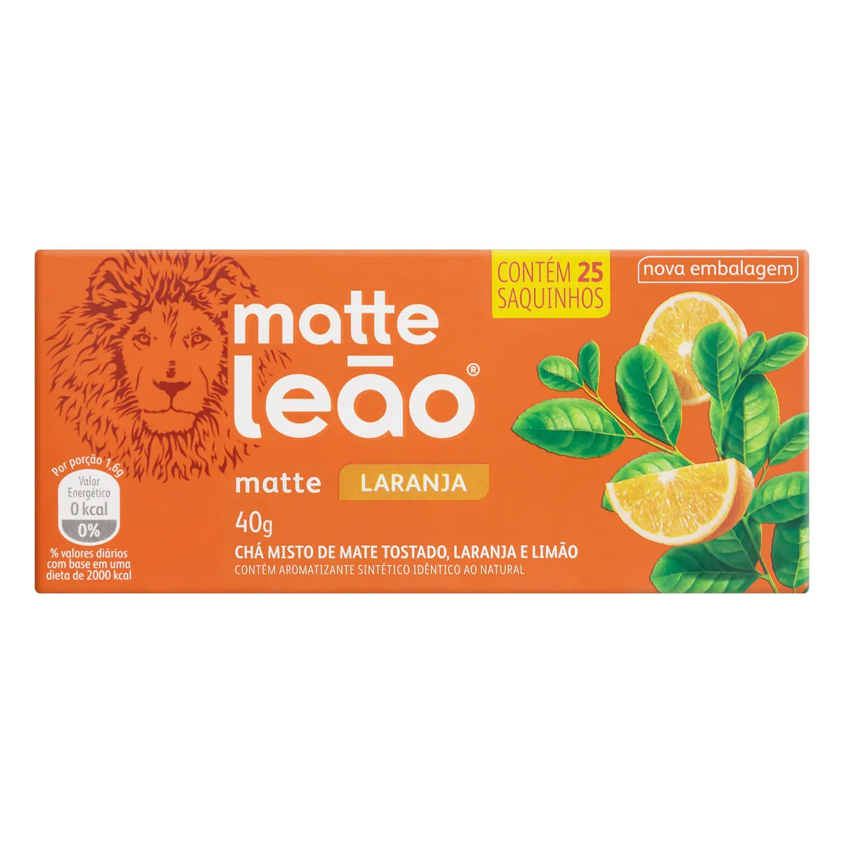 Chá Matte com Laranja Leão - 25 Sachês