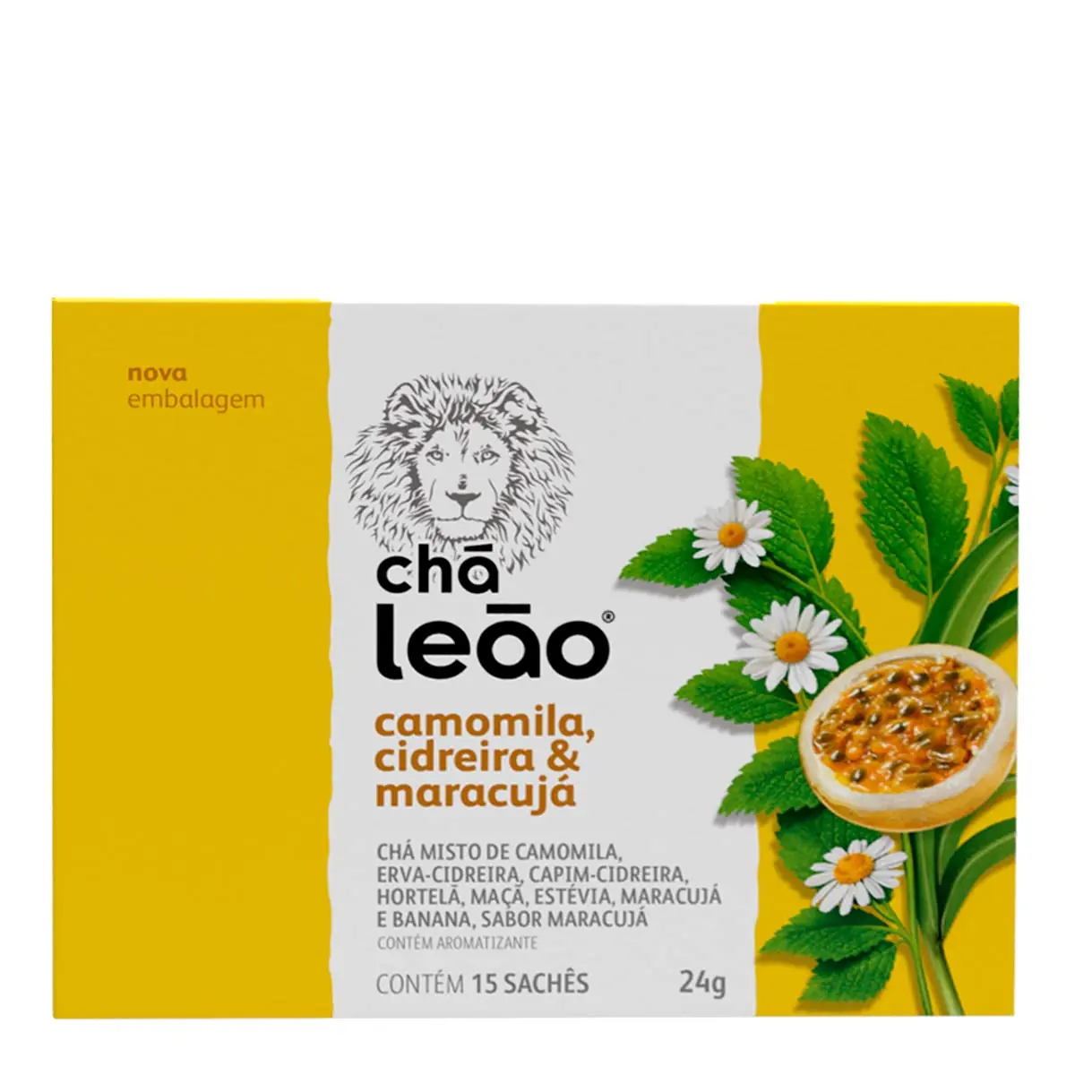 Chá de Camomila, Cidreira e Maracujá Leão Fuze - 15 Sachês