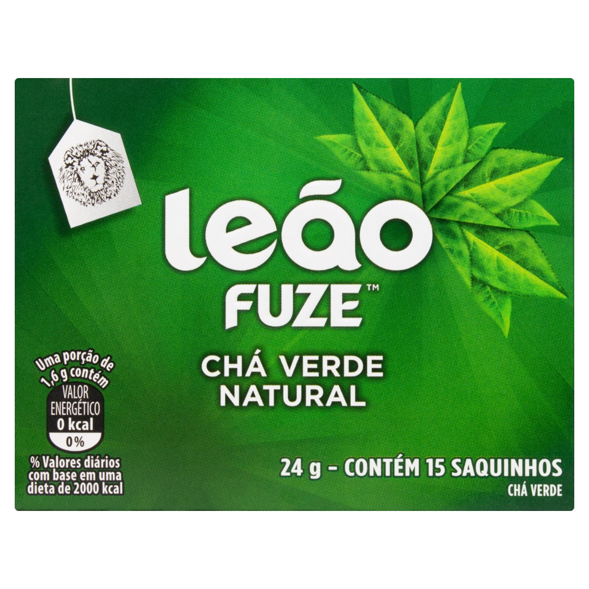 Chá Verde Natural Leão Fuze Caixa 24g 15 Unidades