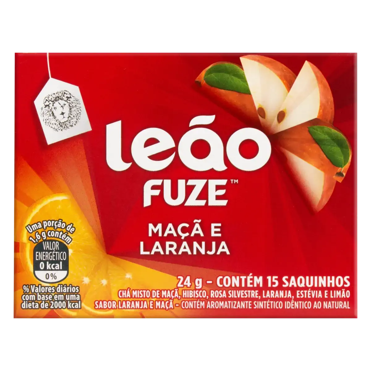 Chá Maçã E Laranja Leão Fuze Caixa 24g 15 Unidades