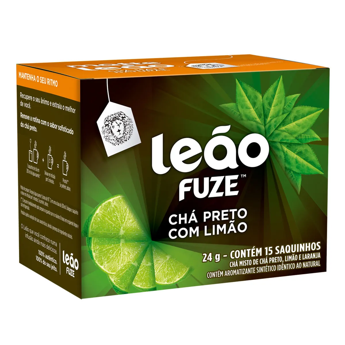 Chá Preto e Limão Leão Fuze Caixa com 15 Sachês 24g