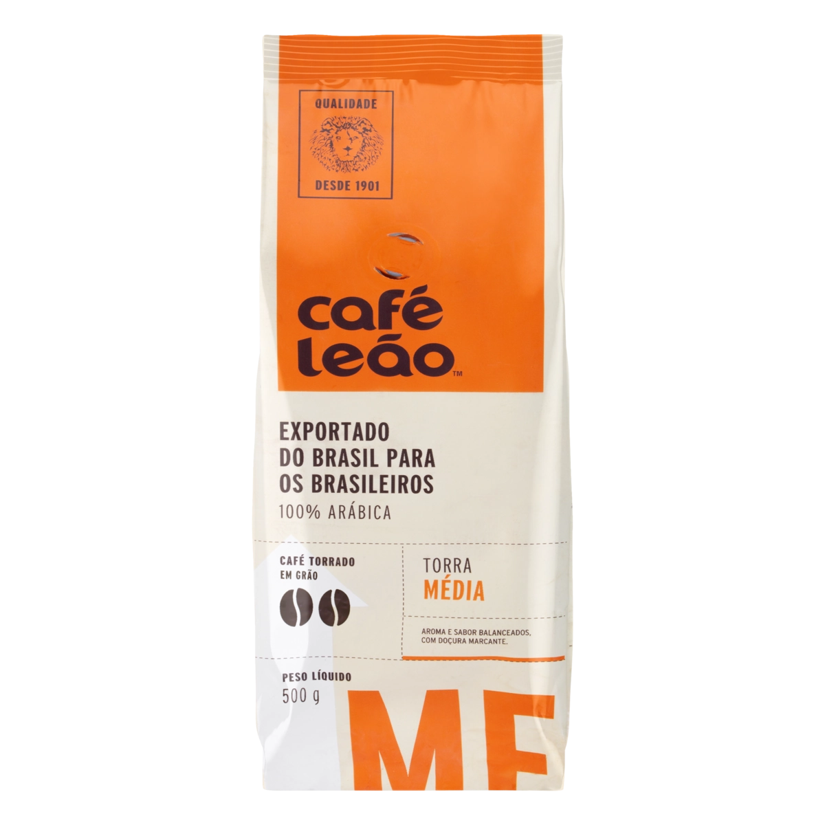 Café Torrado Em Grãos Balanceado Café Leão Pacote 500g
