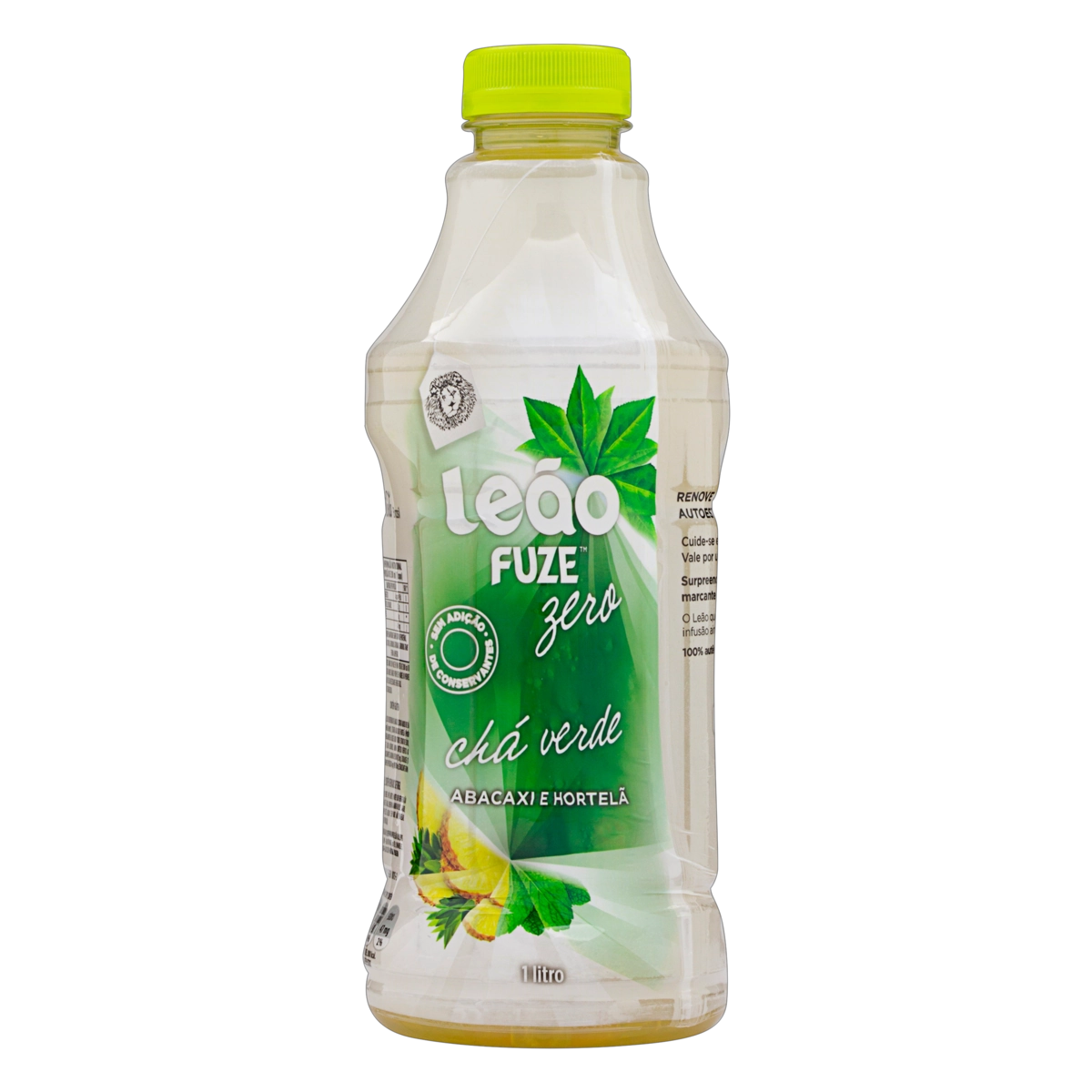 Chá Verde Abacaxi E Hortelã Leão Fuze Zero Garrafa 1l