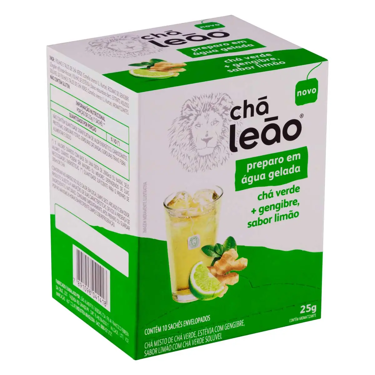 Chá Verde com Gengibre e Limão Leão - 10 Sachês