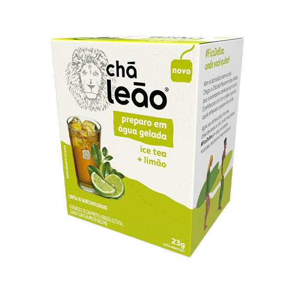 Chá Ice Tea Limão Chá Leão Caixa 23g 10 Unidades