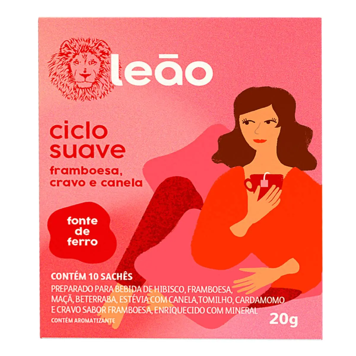Chá Ciclo Suave Leão Fases Caixa 20g 10 Unidades