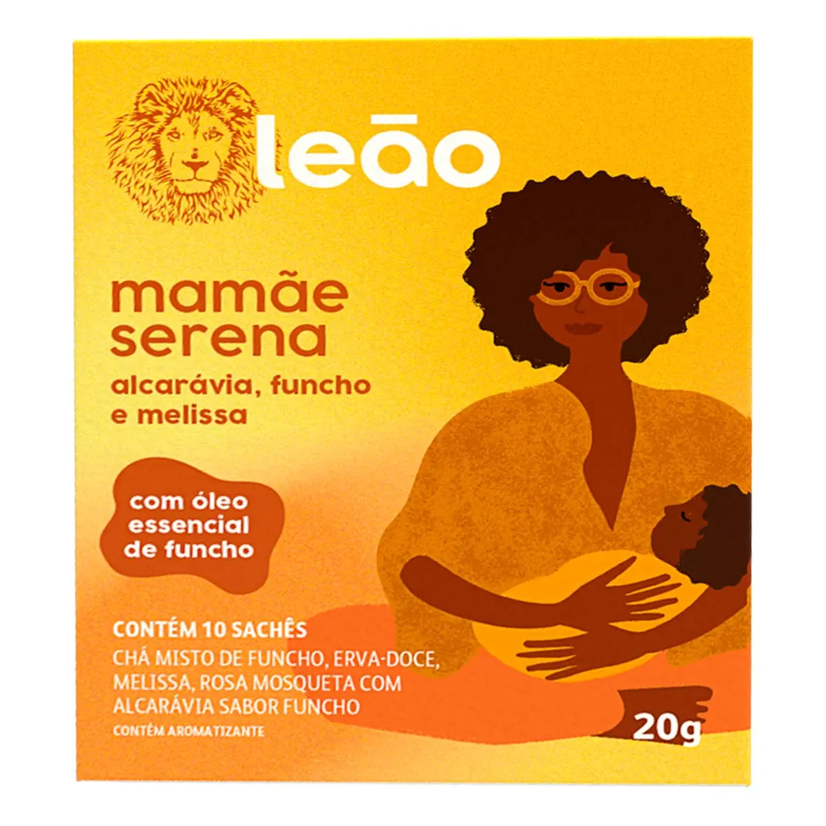 Chá Mamãe Serena Leão Fases Caixa 20g 10 Unidades