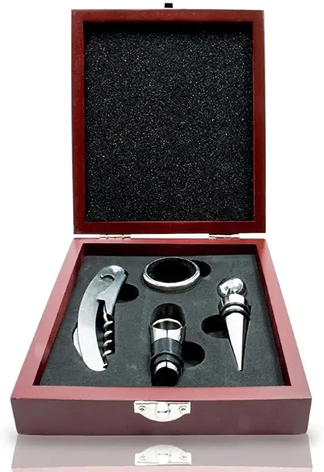 Kit Vinho 4 Pcs Metal Livon