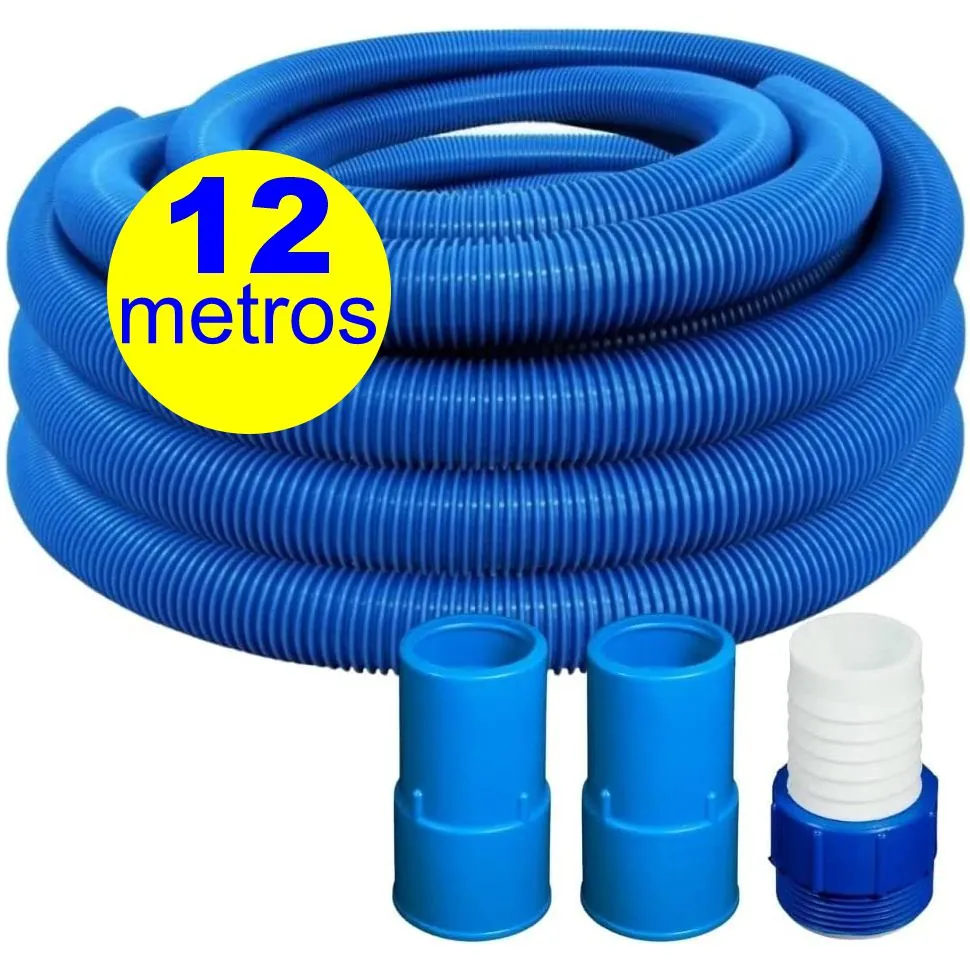 Mangueira Piscina Flutuante 12m + 2 Ponteiras + 1 Adaptador
