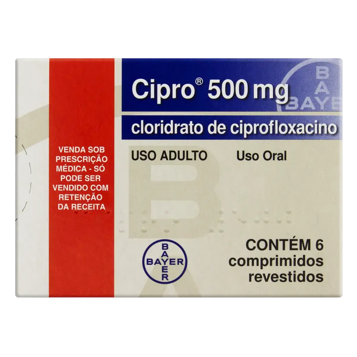Cipro 500mg Bayer Caixa 6 Comprimidos Revestidos
