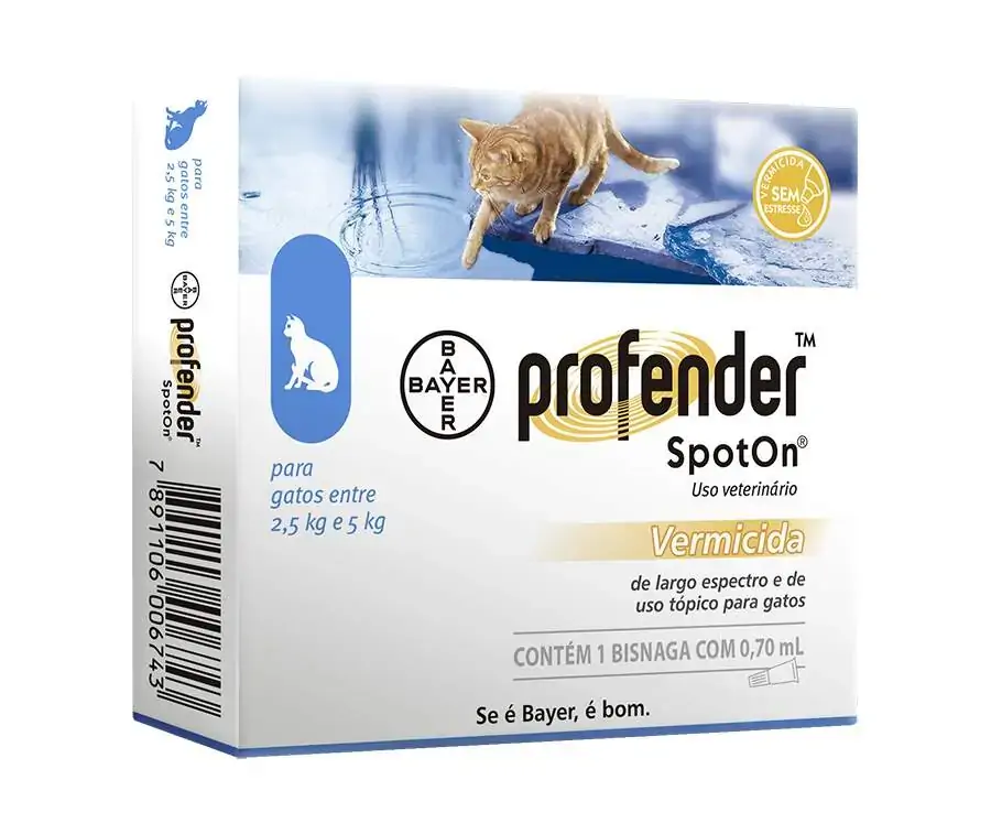 Vermicida Profender Gatos Entre 25kg E 5kg
