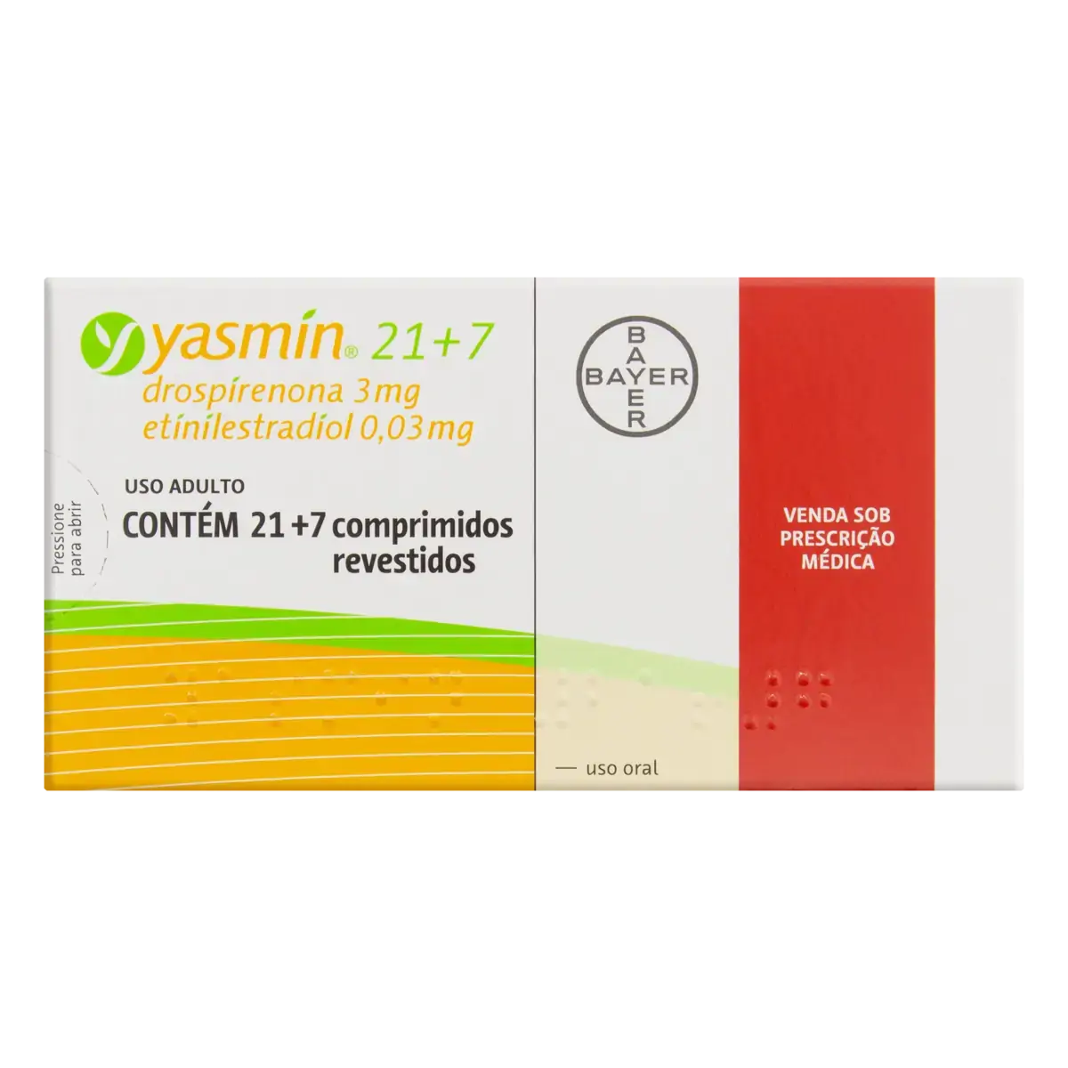 Yasmin Bayer Caixa 21 7 Comprimidos Revestidos