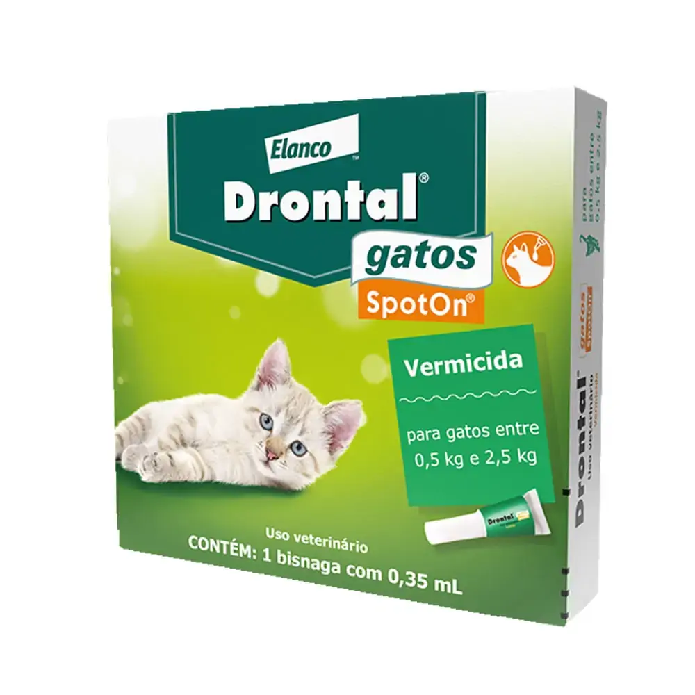 Vermífugo para Gatos Spot On Drontal 0,5kg a 2,5kg Bayer 35ml