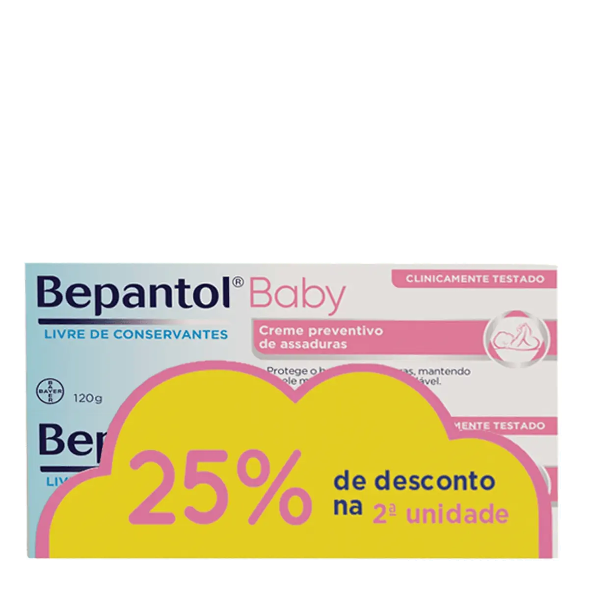 Kit Creme Antiassaduras para Bebês Bepantol Baby 2 Unidades de 120g