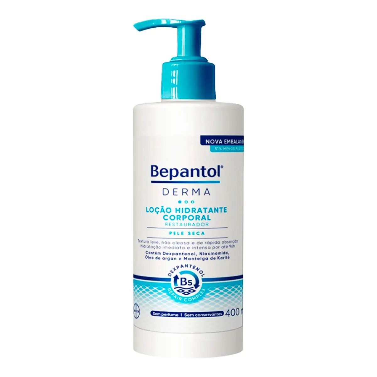 Bepantol Derma Hidratante Restaurador Loção Corporal Diária 400ml Pele Seca