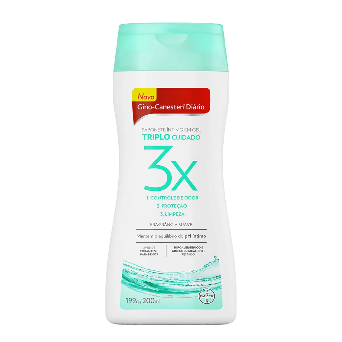 Sabonete Gel íntimo Suave Gino Canesten Triplo Cuidado Squeeze 200ml