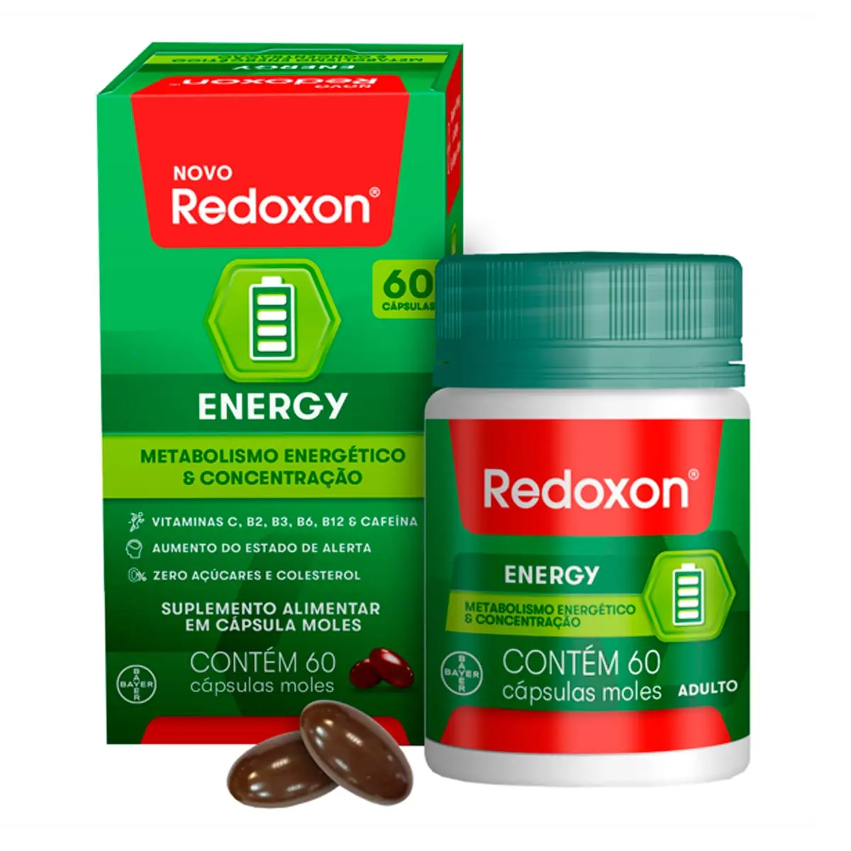 Suplemento Alimentar Redoxon Energy 60 Cápsulas Moles