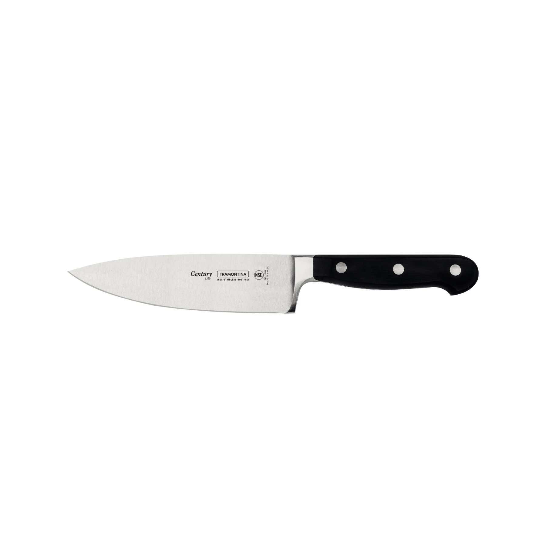 Faca Chef Carne Inox Profissional Century 8" Preto Tramontina