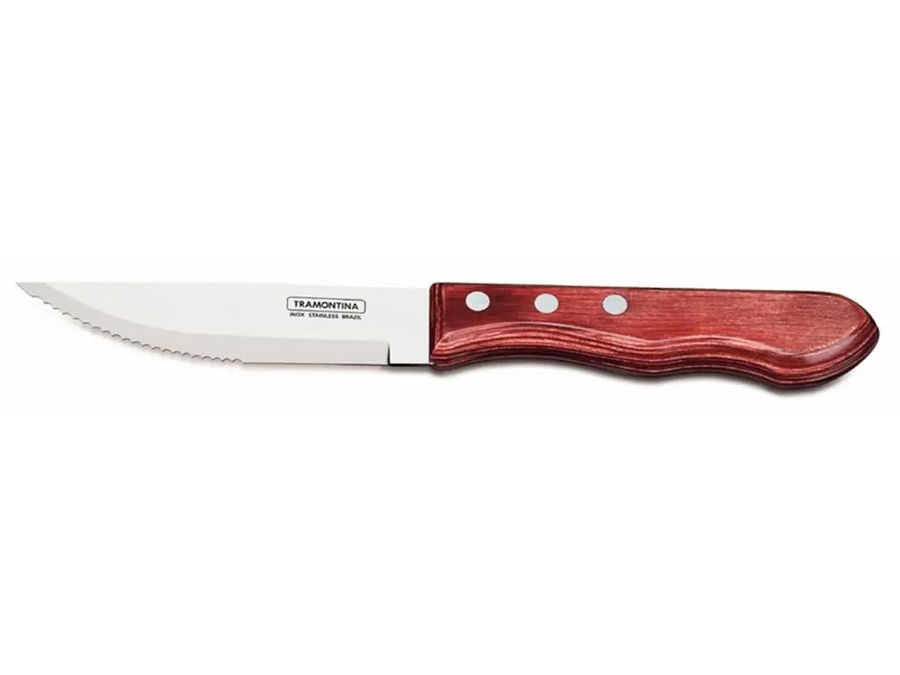 Faca Churrasco Jumbo Inox 5 Polywood Vermelho Tramontina