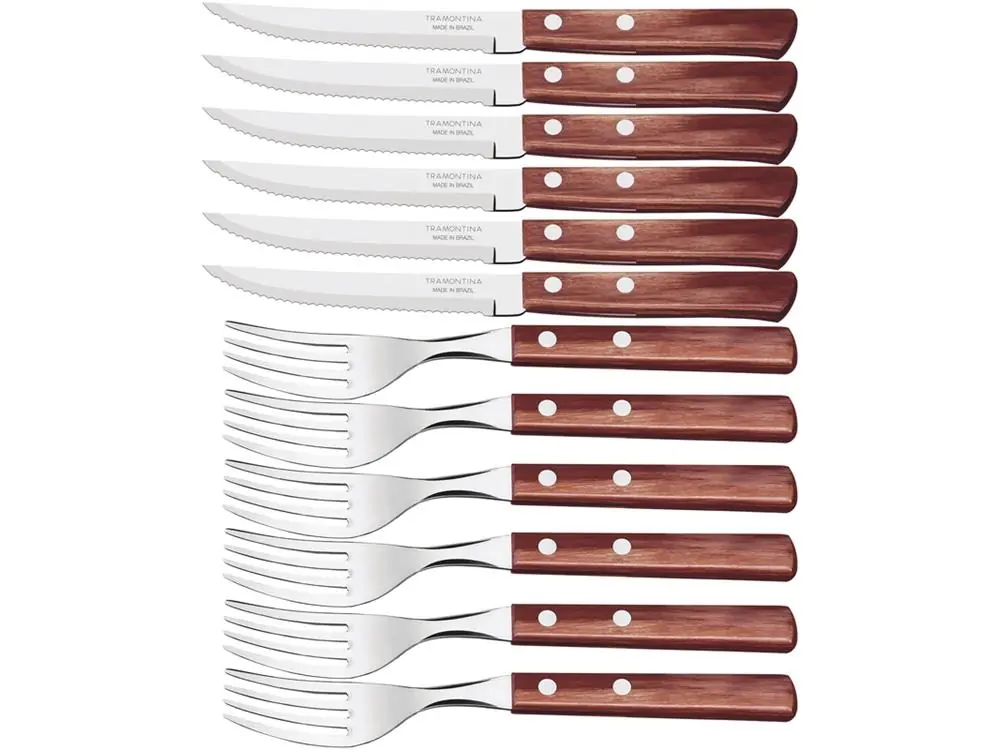 JOGO CHURRASCO INOX 12PC POLYWO VER