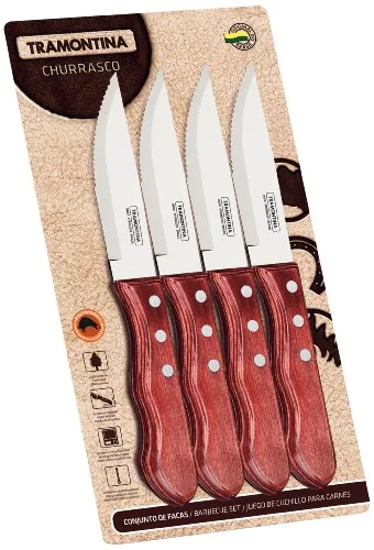 Conjunto De Facas P/ Churrasco Tramontina Jumbo Polywood C/ 4 Peças