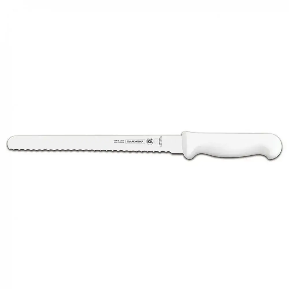 Faca Fiambre Inox 10 Profissional Propileno Branco Tramontina