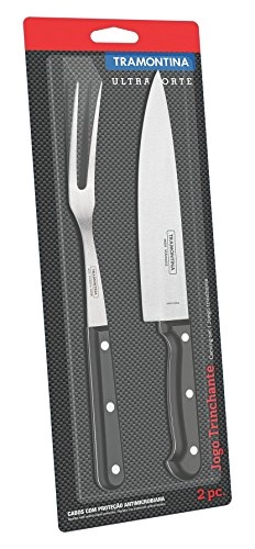 Jogo Facas Trinchante Inox 2 Peças Ultracor Preto Tramontina