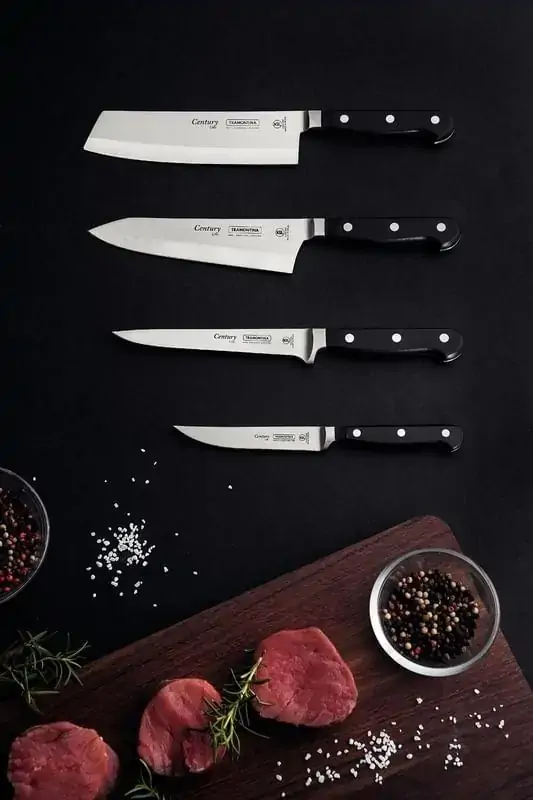 Faca Churrasco Inox 5 Century Preto Madeira Tramontina
