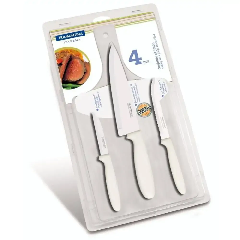 Cj Facas 4pçs Inox Ipanema Bco 23399/844