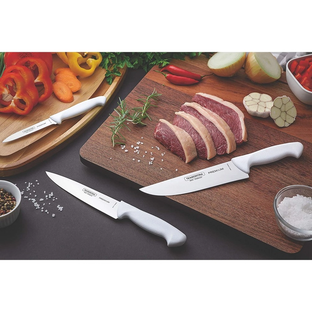 Faca Carne Inox 10 Premium Branco Tramontina
