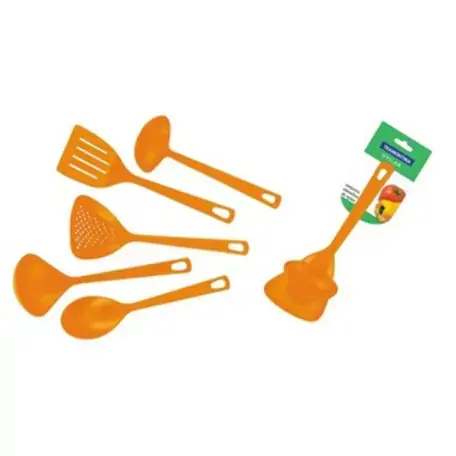 Conjunto Utensilios Tramontina Nylon 5pc Laranja