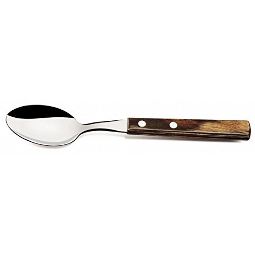 Colher De Mesa Polywood Inox Cabo Madeira Marrom Tramontina